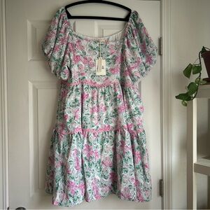 Grace + Emma babydoll bric brac dress size 2x nwt